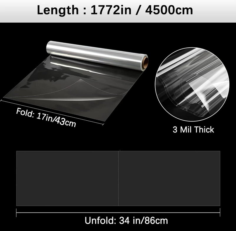 Giiffu Clear Cellophane Wrap Roll-Plastic Gift Wrapping Paper 148ft x 34 inches, Transparent Paper Wrap Roll 3 Mil Thick for Floral Bouquets, Flower Paper Wrapping for Hampers, Baskets, Treats, Arts & Crafts - Image 2